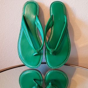 Banana Republic Full Leather Sandal Rich Green